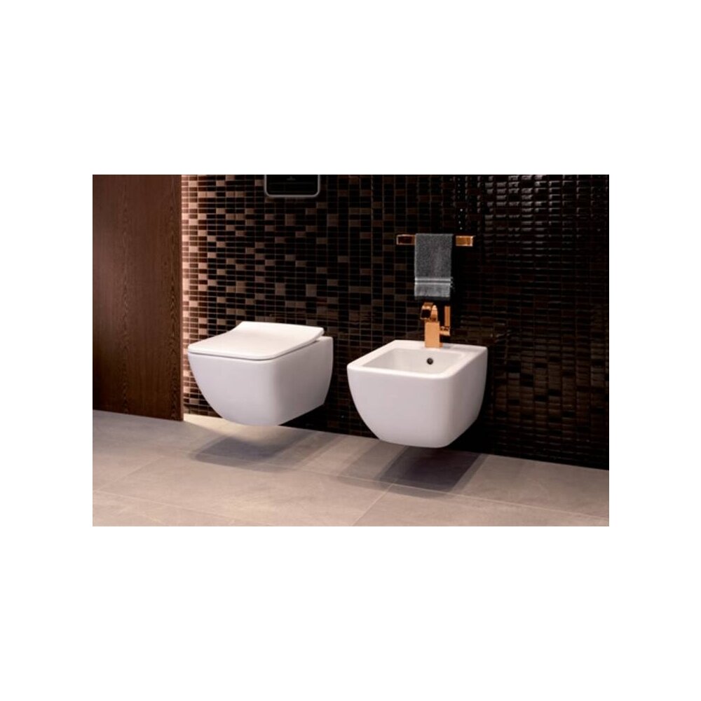 Set vas wc si bideu suspendat Villeroy&Boch Venticello Direct Flush cu capac slim soft close ||Obiecte
