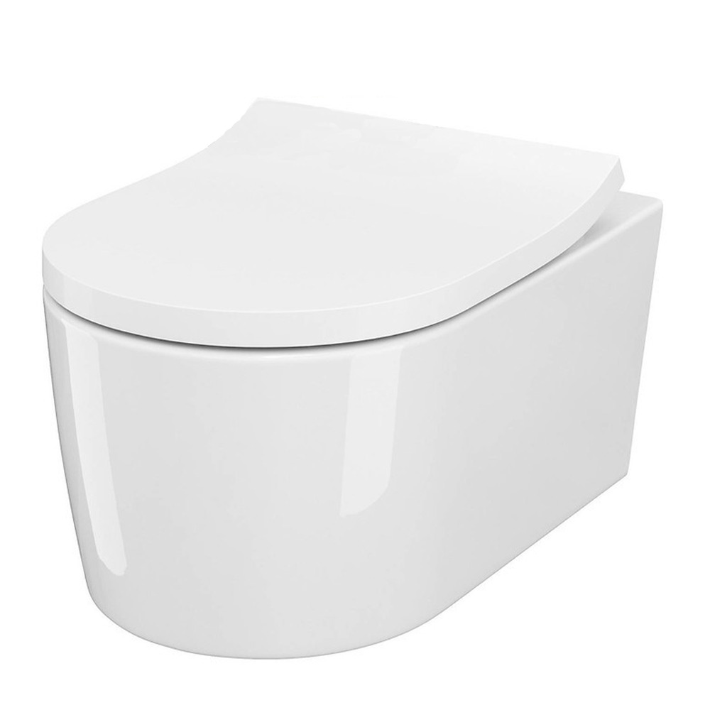 Set vas WC suspendat B252 Cersanit Inverto si capac slim softclose alb alb