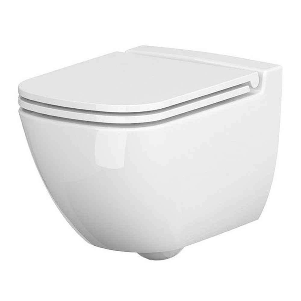 Set vas WC suspendat B514 Cersanit Caspia si capac softclose alb cersanit imagine 2022
