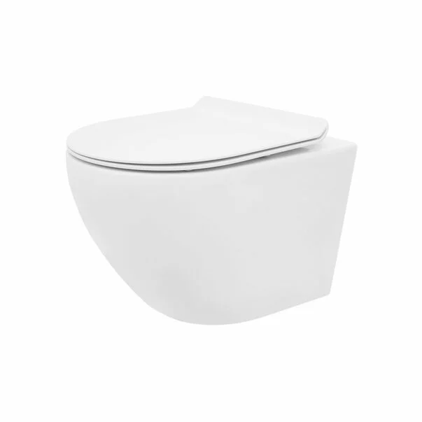 Set vas wc suspendat cu capac slim sofclose si bideu Rea Carlo Mini N rimless picture - 3