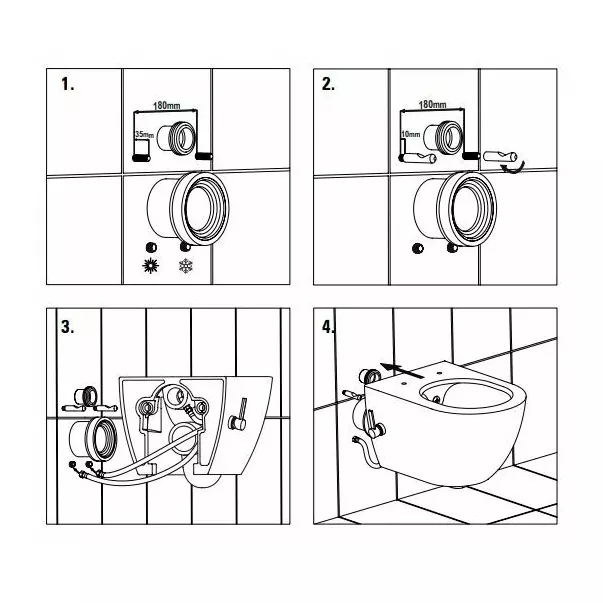 Set vas WC suspendat cu functie de bideu Deante Peonia Zero alb capac inchidere lenta picture - 4