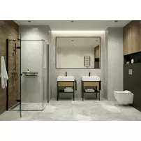 Set vas WC suspendat Deante Anemon Zero alb cu cadru de toaleta, rezervor ascuns si cu buton de actiune crom picture - 2