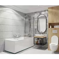Set vas WC suspendat Deante Peonia Zero alb cu cadru de toaleta, rezervor ascuns si buton de actiune crom picture - 5