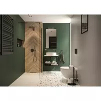 Set vas WC suspendat Deante Peonia Zero alb cu cadru de toaleta, rezervor ascuns si buton de actiune negru picture - 4