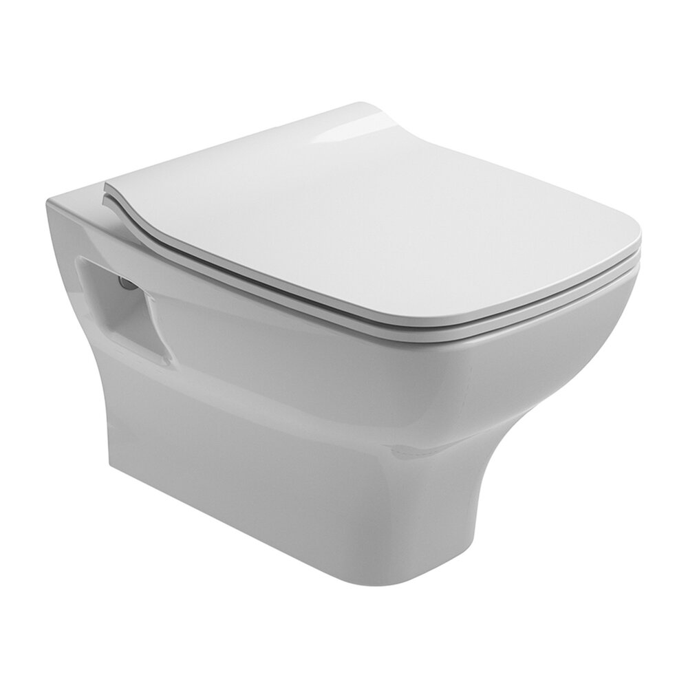 Set vas wc suspendat Gala Street Square alb si capac slim softclose Alb
