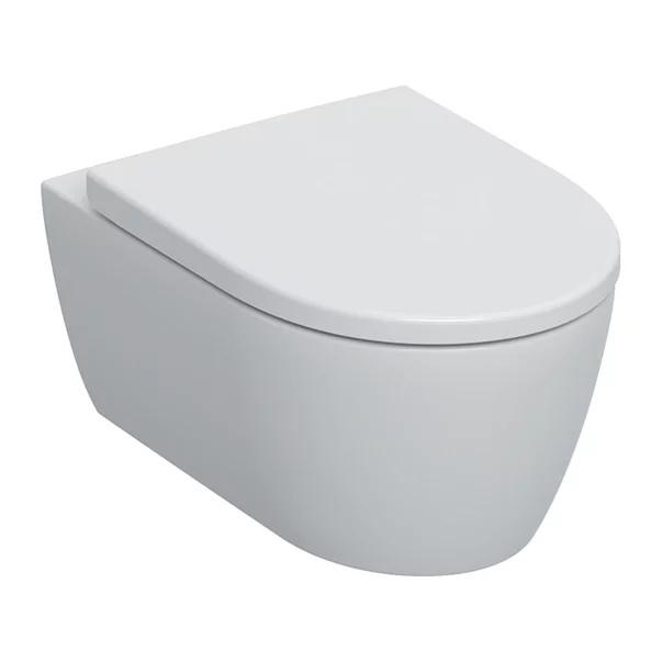 Set vas wc suspendat Geberit iCon rimfree alb mat cu capac softclose
