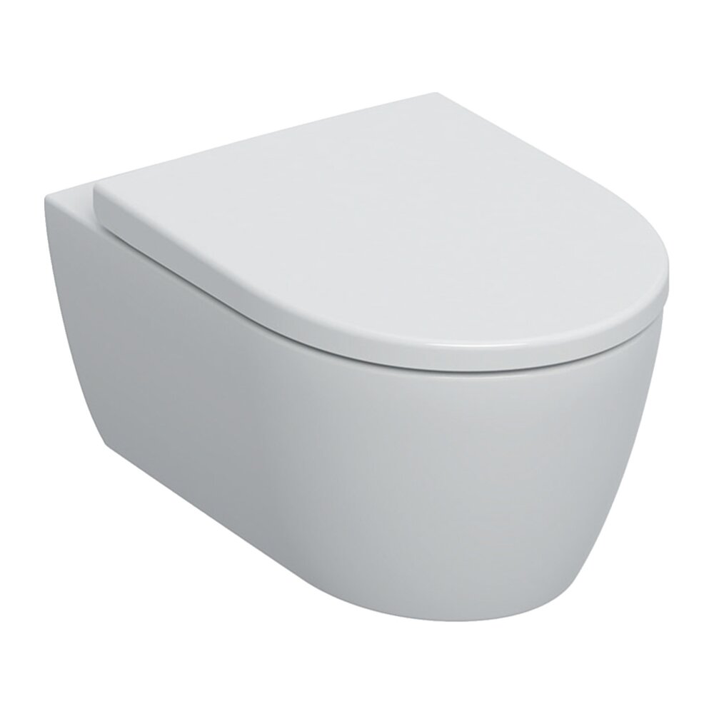 Set vas wc suspendat Geberit iCon rimfree alb mat cu capac softclose Geberit