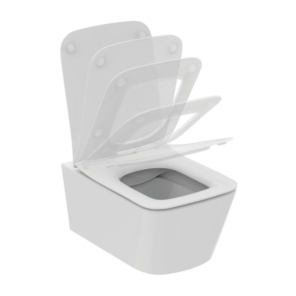 Set vas WC suspendat Ideal Standard Atelier Blend Cube alb si capac softclose Alb