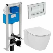 Set vas wc suspendat Ideal Standard Connect AquaBlade cu capac inchidere lenta si rezervor Ideal Standard Prosys