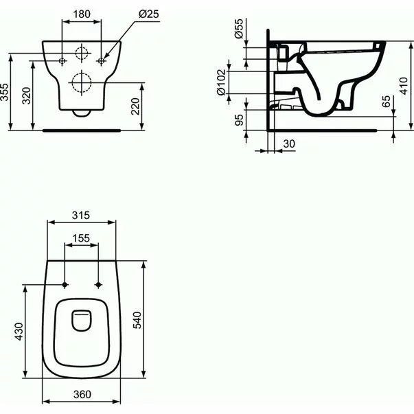 Set vas wc suspendat Ideal Standard Esedra AquaBlade cu capac inchidere lenta si rezervor Ideal Standard Prosys picture - 9