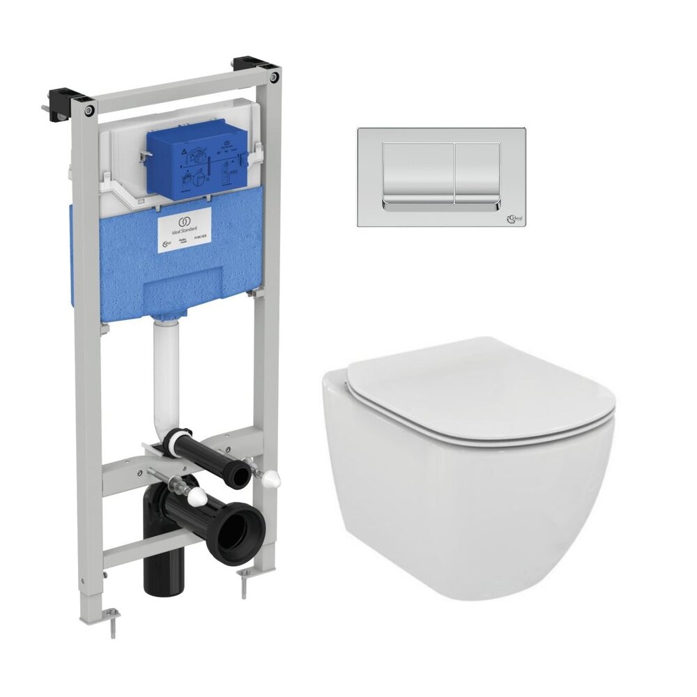 Set vas wc suspendat Ideal Standard Tesi AquaBlade cu capac inchidere normala si rezervor Ideal Standard Prosys Ideal Standard imagine 2022