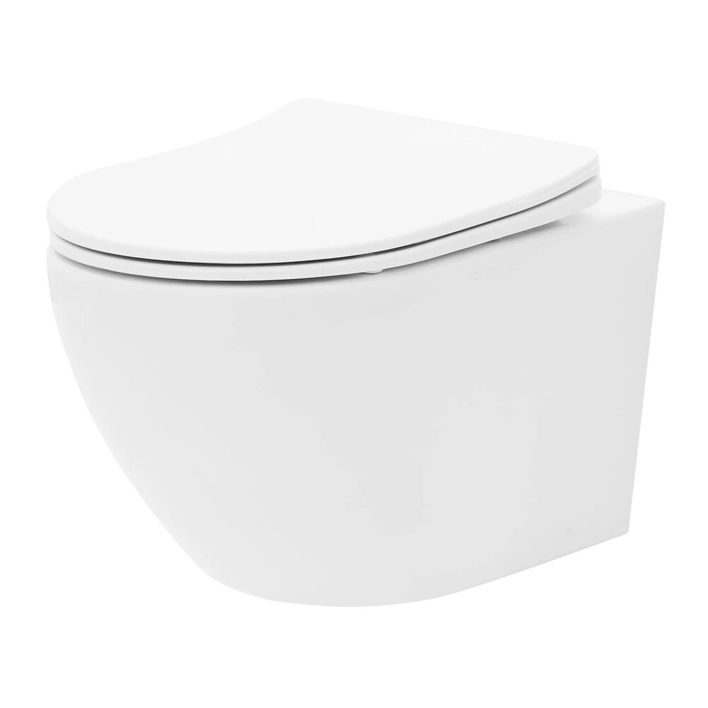 Set vas wc suspendat Rea Carlo Mini Basic rimless alb cu capac softclose neakaisa.ro