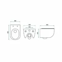 Set vas wc suspendat Rea Carter rimless capac slim softclose picture - 3