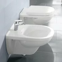 Set vas wc suspendat Villeroy&Boch O.Novo Direct Flush cu bideu suspendat si capac soft close