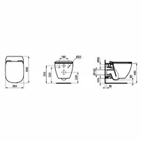 Set vas wc suspendat Ideal Standard Tesi Aquablade cu capac slim softclose