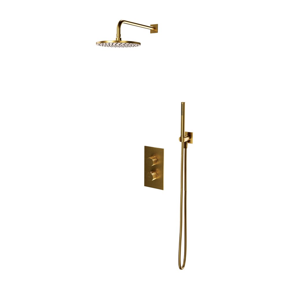 Sistem cu termostat pentru dus – incastrat Omnires Contour auriu periat Auriu