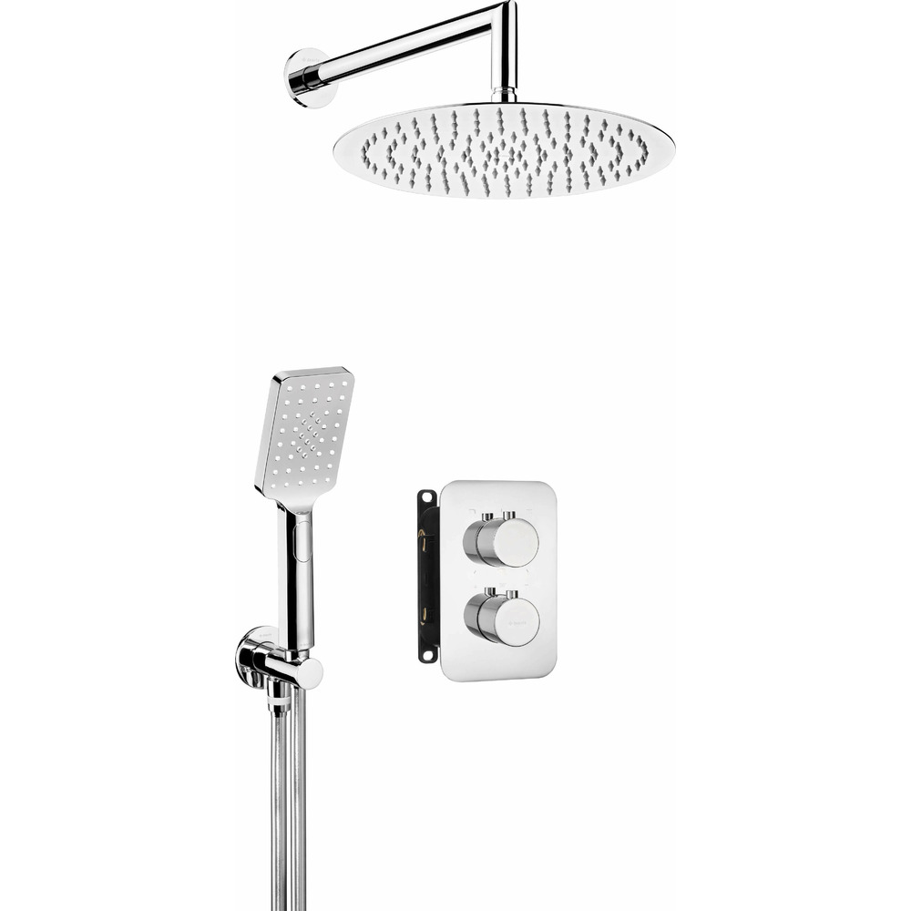 Sistem de dus cu termostat incastrat Deante Box crom Baie