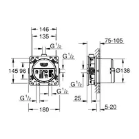 Sistem de dus incastrat Grohe Grohterm SmartControl Rainshower cu termostat auriu periat Cool Sunrise picture - 10