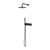 Sistem de dus incastrat cu baterie monocomanda Omnires Contour antracit periat si para cu 1 functie
