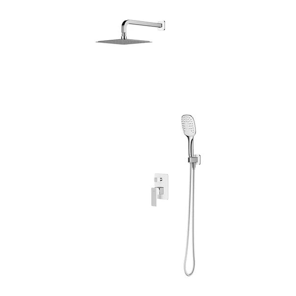 Sistem de dus incastrat Omnires Parma crom - alb para cu 3 functii picture - 2