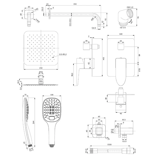 Sistem de dus incastrat Omnires Siena  si para cu 3 functii picture - 2