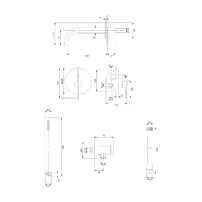 Baterie cada - dus incastrata Omnires Y cu corp ingropat si set de dus auriu picture - 2