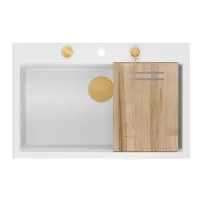 Statie de lucru incastrata Quadron Unique Marc alb - cupru 76x50 cm