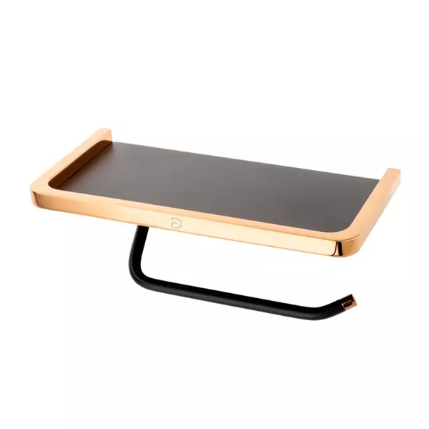 Suport hartie igienica FDesign Merida negru - rose gold