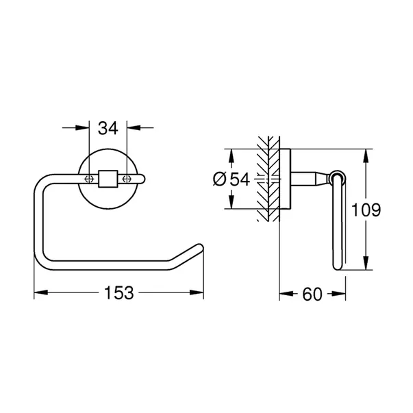 Suport hartie igienica Grohe BauCosmopolitan crom lucios picture - 4