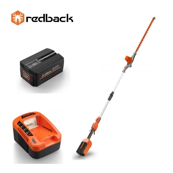 Trimmer de gard viu extensibil 40V Redback, 240cm, 52cm, acumulator 40V/6Ah, incarcator 40V/5A E920D+EP60+EC50