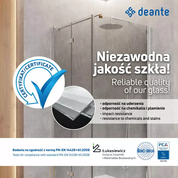 Usa de dus batanta Deante Moon 120 cm cu sticla 6 mm crom picture - 2