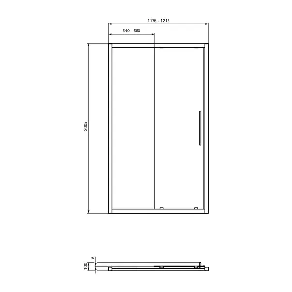 Usa de nisa glisanta Ideal Standard i.life 120 cm sticla 8 mm argintiu picture - 5