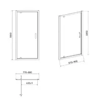 Usa de nisa pivotanta Cersanit Basic 90 cm sticla 6 mm crom