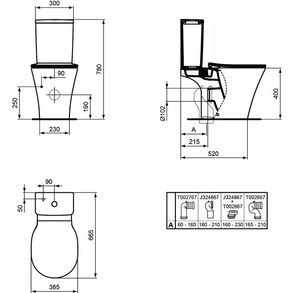 Vas wc pe pardoseala Ideal Standard Connect Air AquaBlade pentru rezervor asezat picture - 3