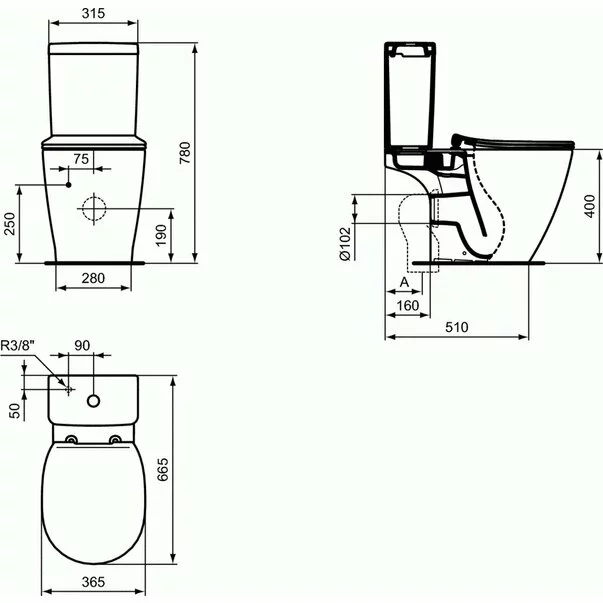 Vas wc pe pardoseala Ideal Standard Connect Aquablade picture - 3