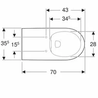 Vas wc suspendat Geberit Selnova Comfort Rimfree proiectie alungita fara capac alb picture - 3