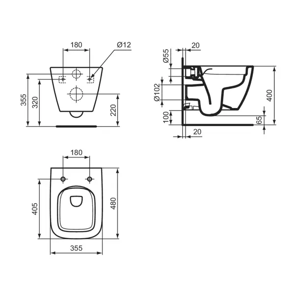 Vas WC suspendat Ideal Standard i.life S rimless alb lucios picture - 12