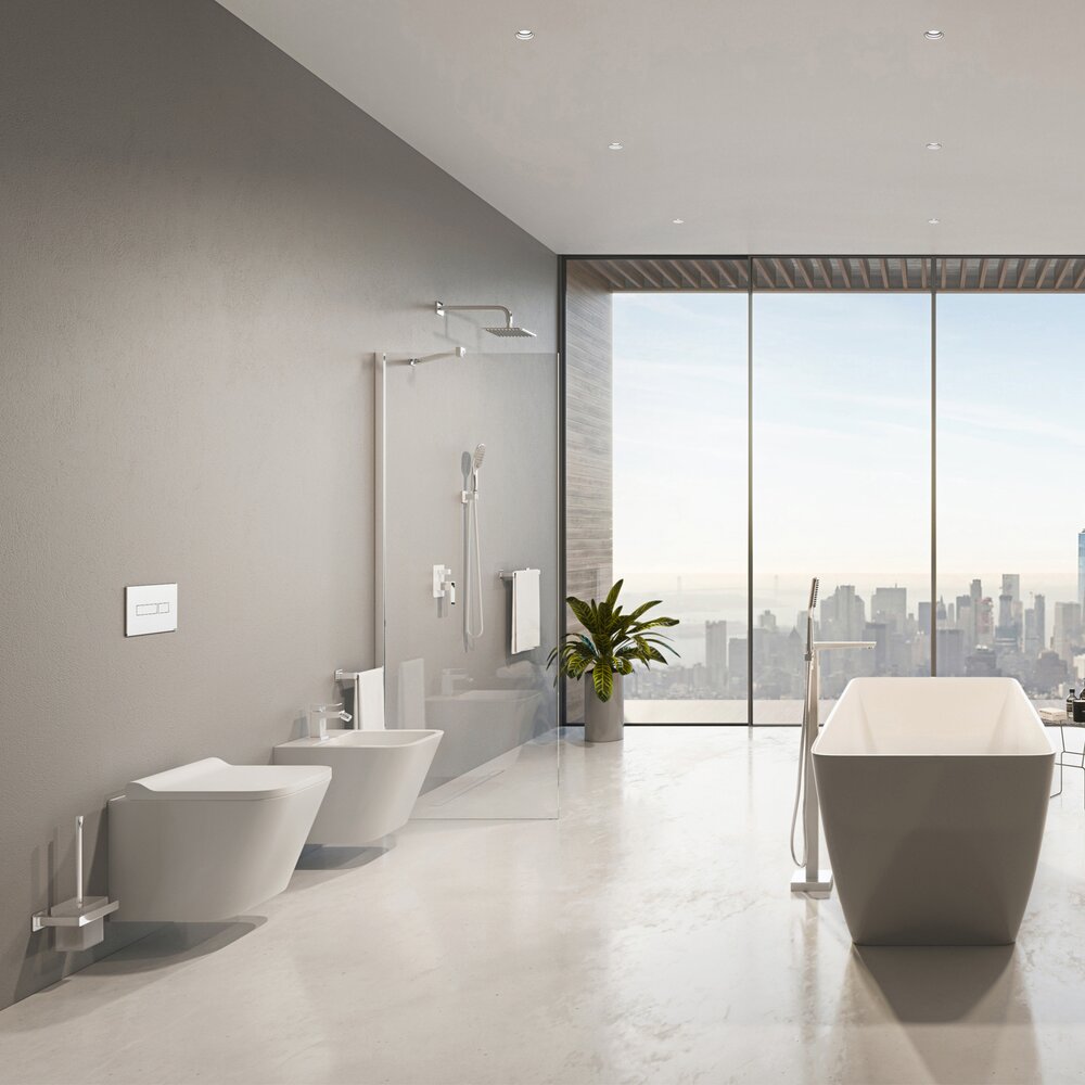 Vas WC suspendat rimless cu capac softclose Omnires Fontana alb lucios alb