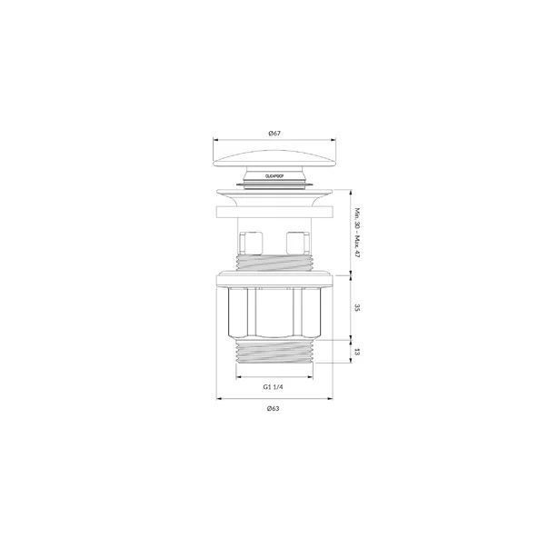 Ventil lavoar Click-Clack Omnires crom picture - 2