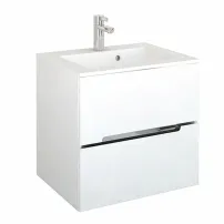 Комплект стенен шкаф Oristo Silver бял MDF и мивка от композитен материал 60 см