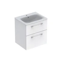 Комплект стенен шкаф с мивка Geberit Selnova с 2 чекмеджета, бял, 60 см