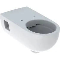 Стенна тоалетна чиния Geberit Selnova Comfort Rimfree с вертикално пускане, удължена издатина, без капак, бяла