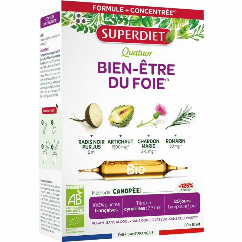 4 PLANTE PENTRU SANATATEA FICATULUI, BIO, 20 fiole de sticla x 10ml, SUPERDIET