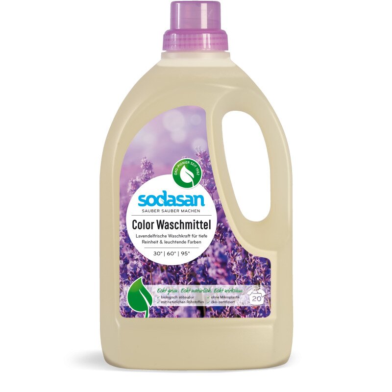 Detergent Bio Lichid Rufe Albe si Color Lavanda 1,5 L Sodasan