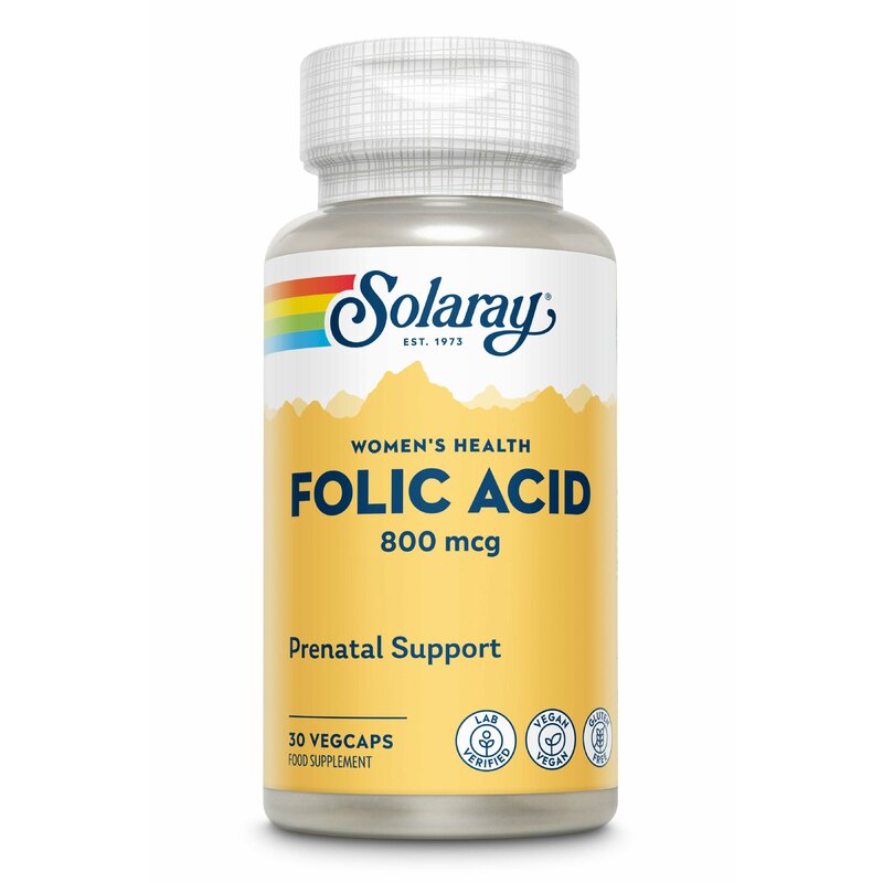 Ieftin Secom Acid Folic, Solaray, 30 capsule