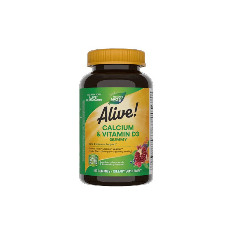 Alive!®,Calcium + D3 Gummies, Nature`s Way , 60 jeleuri, Secom