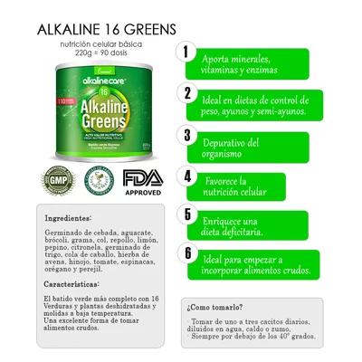 Alkaline 16 Greens 220g Alkalinecare