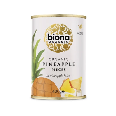 Ananas bucati in suc de ananas bio 400g Biona - PRET REDUS