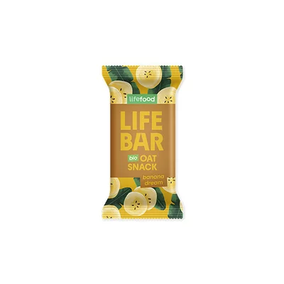 Baton de ovaz cu banane, bio, 40g, Lifebar PRET REDUS