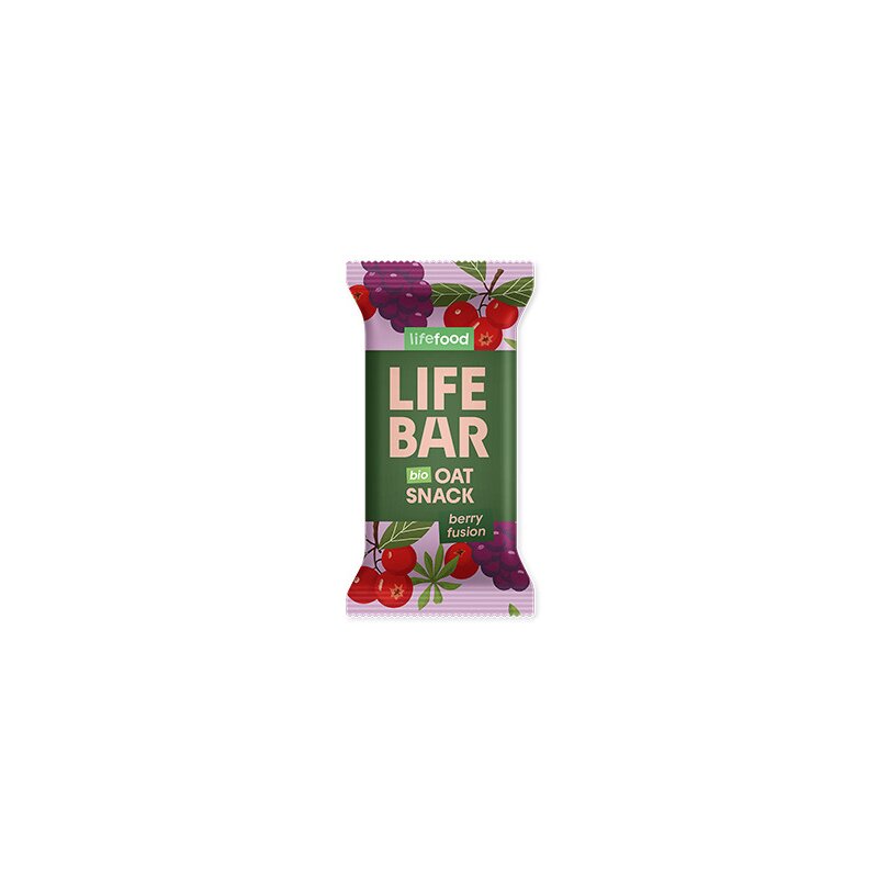 Baton de ovaz cu fructe de padure, bio, 40g, Lifebar